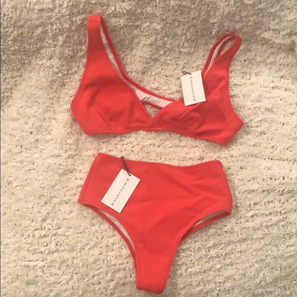 Solid and Striped high waisted bottom